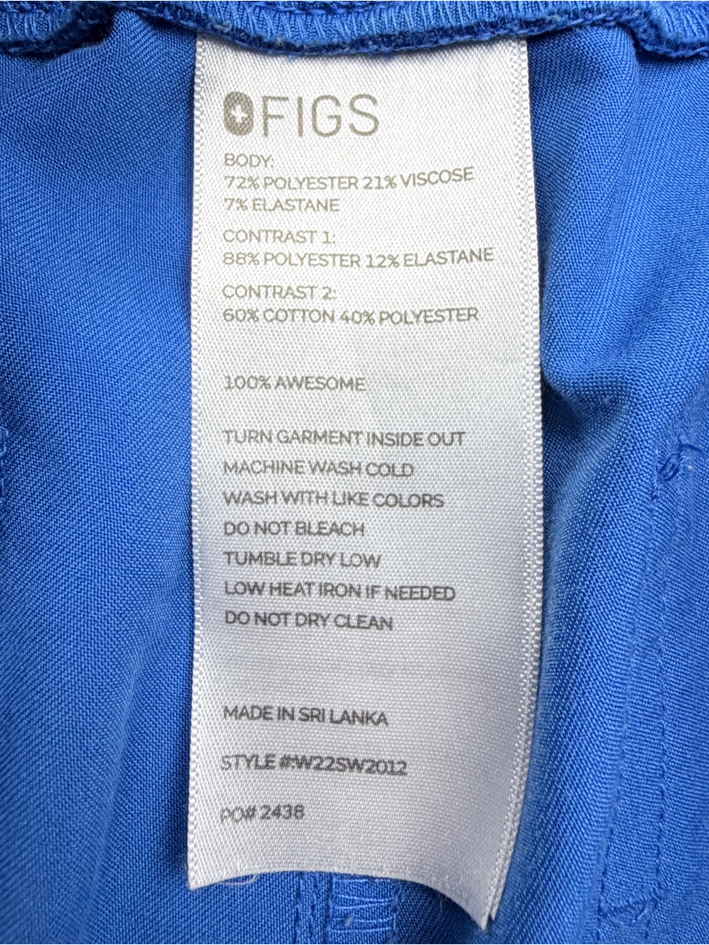 Figs Women’s Royal Blue Zamora Jogger Scrub Pants - Picture 8 of 9